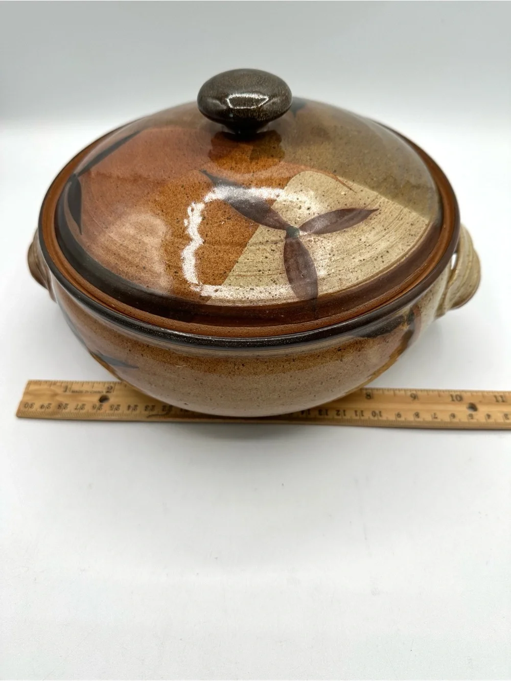 Studio Artist Hand Crafted 10” wide casserole dish with lid.